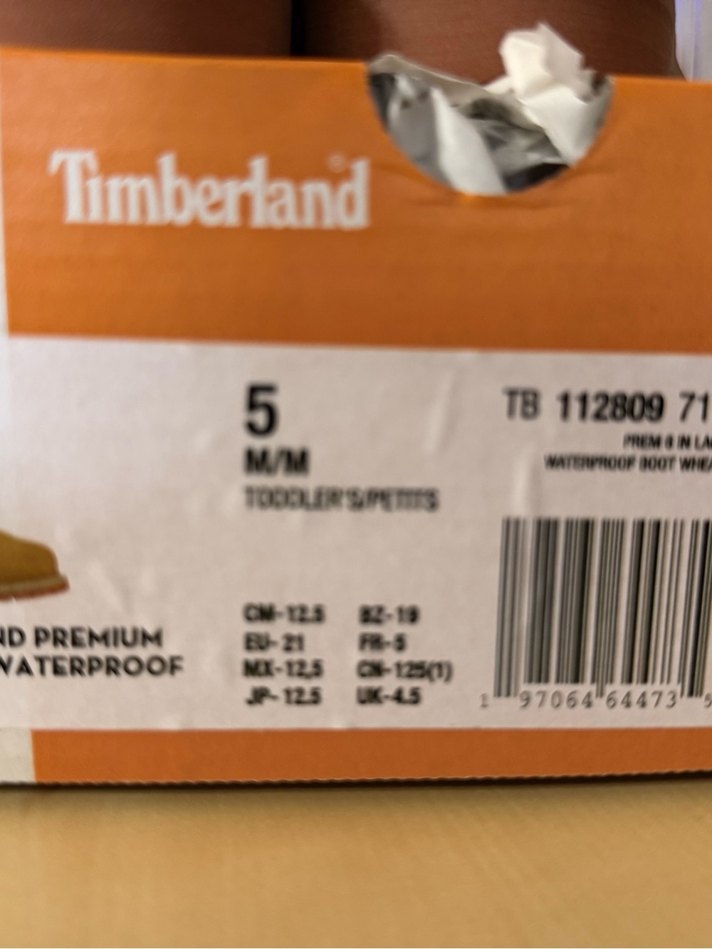 Timberland Orange and White Shoe Box with Logo